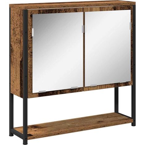 Maison Exclusive - Spiegelschrank mit Regal Altholz 60 x 16 x 60