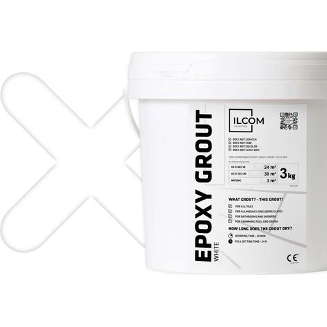Stucco Epossidico Bicomponente per riempimento fughe - Bianco - 3Kg (1/5)