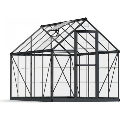 Greenhouse Harmony 6 x 10 - Polycarbonate - L306 x W185 x H208 cm - Grey
