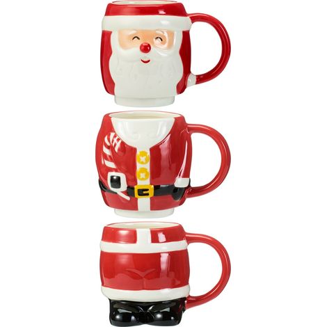 Tazza in ceramica per decorazioni natalizie da 280 ml set da 3 -Renna (1/5)