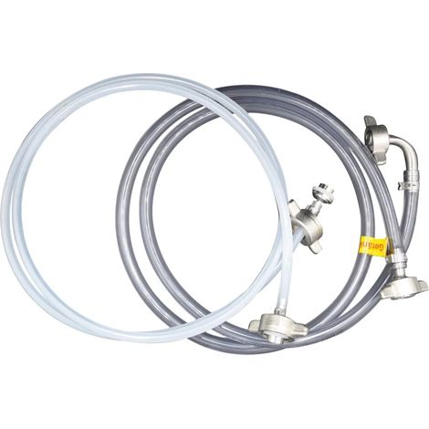 Tuyau pour boissons pour appareils à boissons chaudes - 7 mm complet prêt à l'emploi, environ 1,5 m, haute qualité, connexion sécurisée avec col de cygne, collier et joint, flexible et durable