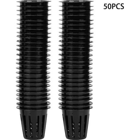 50 Stück Hydroponik-Pflanzennetz für Gewächshäuser, schwarz (1/5)