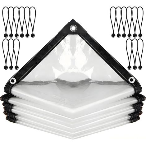 3x6m Bâche Transparente avec Oeillets Bâche Imperméable en Plastique (1/5)