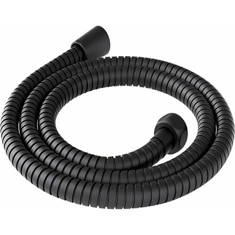 Tuyau de douche 200 cm universel en acier inoxydable anti-torsion anti-corrosion tuyau douche 2 m flexible douche flexible de douche flexible pour douche câble douche universel noir (1/4)