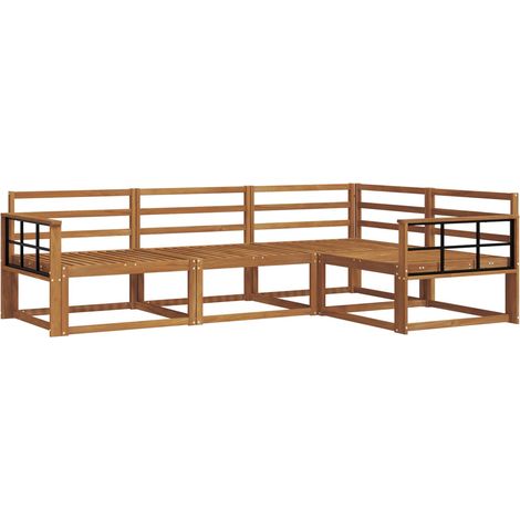 Outdoor Sofa Set 4 pcs Natural Solid Acacia Wood vidaXL
