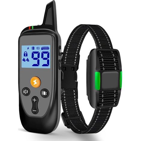 Dog Training Collar with Remote Control, 3 Modes (Beep, Vibration, Shock), Range 1000 m, IP67 Waterproof, Adjustable 12-65 cm, Quick Charging, Outdoor and Indoor Training
