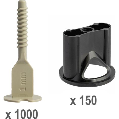 Kit croisillons autonivelants 1 mm Pro-Leveling 150 têtes et 1000 bases droites
