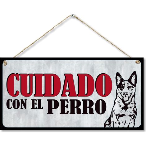 Attention au chien - Panneau d'avertissement extérieur pour la maison - Panneau de porte de jardin - 15 x 30 cm (1/5)