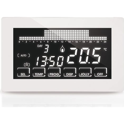 Fantini Cosmi - Cronotermostato Settimanale Touch Screen Intellitouch Semincasso 230V - Colore: Bianco (1/2)