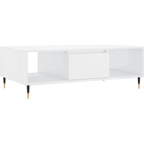 Maison Exclusive - Couchtisch Hochglanz-Weiß 104x60x35 cm Holzwer