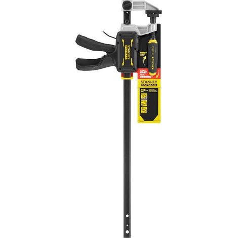 Stanley – Serre-joint à une main 31 cm – Force de serrage 374 kg – Construction en nylon et acier – Mâchoires amovibles avec protections