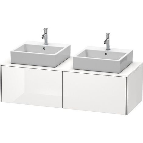 Meuble sous-vasque XSQUARE 400x1400x548mm f 2 bassin Bleu clair mat