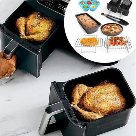 Ensemble 6 pièces accessoires friteuses air double compatibles Ninja AF300UK AF400UK, Tower T17088, Salter EK4548 capacité (1/4)