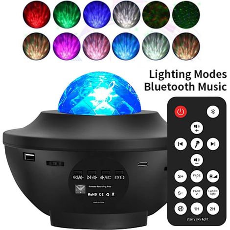 Veilleuse projecteur d'étoiles avec haut-parleur Bluetooth, lampe galaxie multicolore avec minuterie pour une relaxation optimale dans la chambre (1/5)