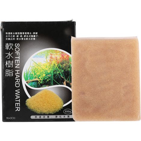 Résine Adoucissante pour Aquarium – Matériau Filtrant en Résine Naturelle, 309 g, Particules Brunes
