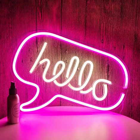 USB-LED-Neonlichtschild, Acryl-Neonlampe, stimmungsvolles Nachtlicht, Party-Bar-Dekoration für Zuhause, Kinderzimmer, Babyzimmer, „Hallo“