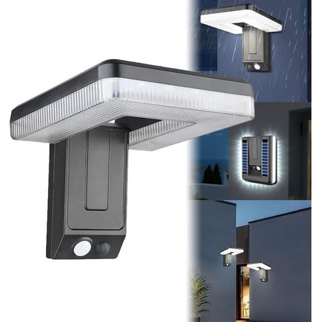 Lot de 2 Lampe Solaire Extérieur Détecteur de Mouvement. 120° Réglable. 32LED. 20 W. 5500 K. IPX45. 350-470 Lumens. 3 Modes Applique Mural Extérieur LED. avec Photosensible Intelligent. pour Jardin. G (1/5)