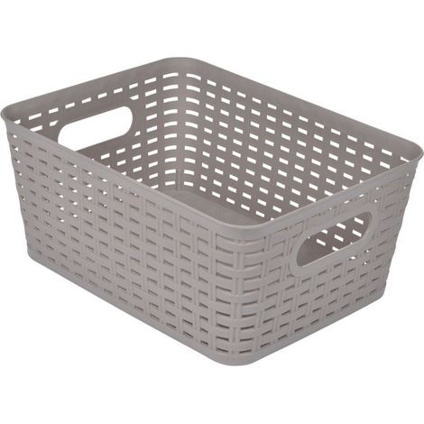 Panière à Linge "Effet Tressé" 9L Taupe