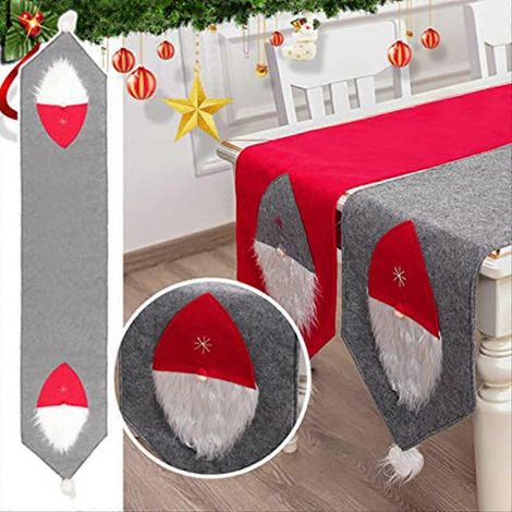 Chemin de table de Noël, gris classique - Décoration de table pour cuisine et salle à manger (1/5)