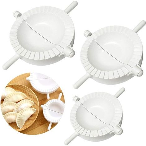 Juego de 3 piezas para hacer ravioles y empanadillas: molde manual para prensar carne y pierogi，kit de accesorios para prensar masa de pastel