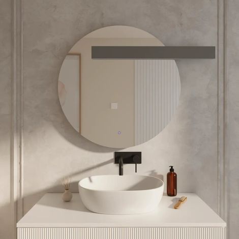 Specchio led rotondo 80cm luce calda fredda neutra anti appannamento Kaus (1/4)