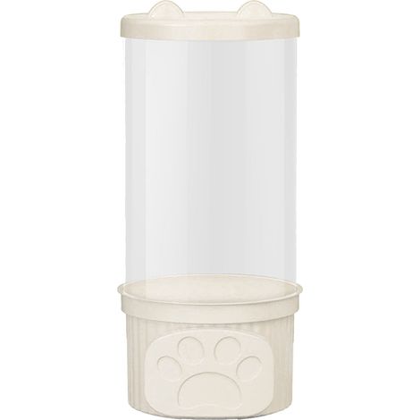 Boîte de rangement pour jouets, cylindre transparent en PET, avec couvercle en PP, pour présenter les peluches et organiser la maison (blanc). (1/5)