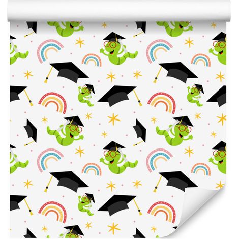 Papier peint « Graduation » blanc et vert citron pour salon et chambre 50x1000 cm (1/5)