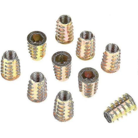 10 vis à tête hexagonale M10 x 25 mm en alliage de zinc pour meubles, type écrou à fil. (1/4)