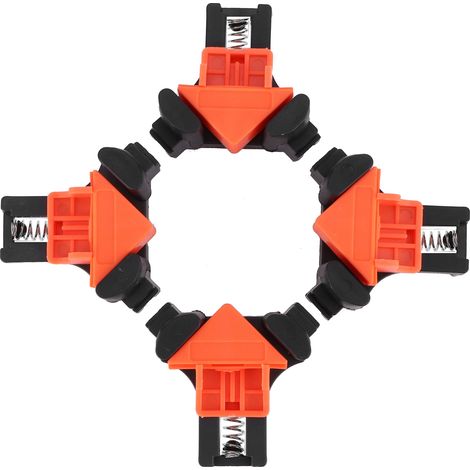 4 pièces de pinces à ressort à angle droit 90°, supports de coin pour outils de menuiserie