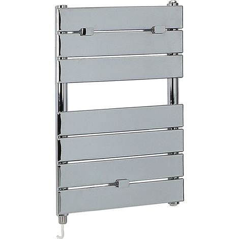 Milano Lustro Electric Chrome Flat Panel Heated Towel Rail Radiator with Simple Heating Element - 620mm x 450mm (1/5)