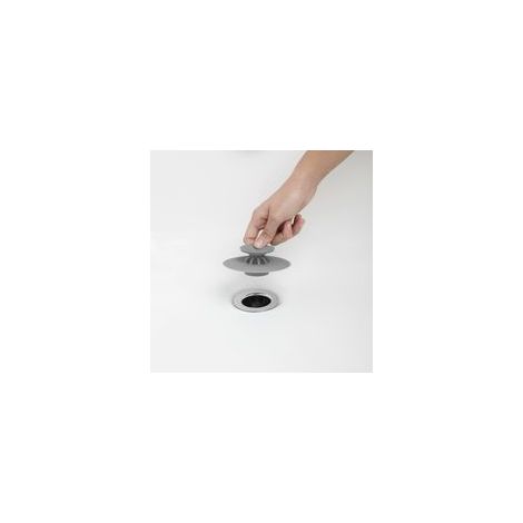 Bonde de douche avec attrape-cheveux – Diamètre 10 cm – Silicone flexible et durable – Installation facile sans outil (1/4)
