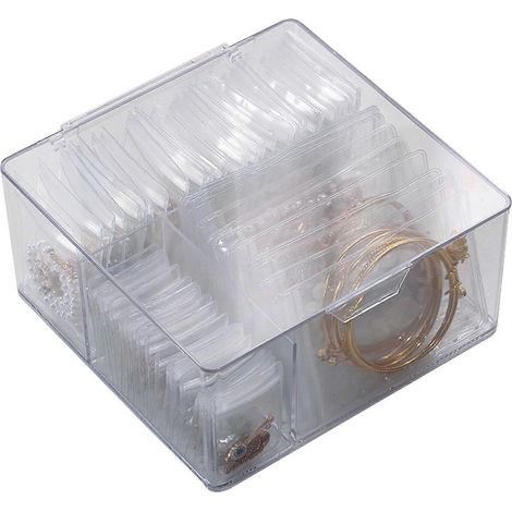 Schmuckverpackungsbeutel mit Aufbewahrungsbox, dicke, selbstverschließende PVC-Reißverschlussbeutel,