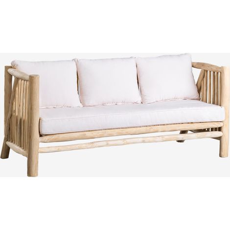 SKLUM 3-Sitzer Sofa aus Teakholz Narel Braun Natur