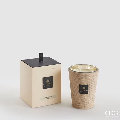 EDG Enzo De Gasperi Candela Cuir con Profumo H 12 Cm 360 Gr Moroccan Amber Scatola Regalo