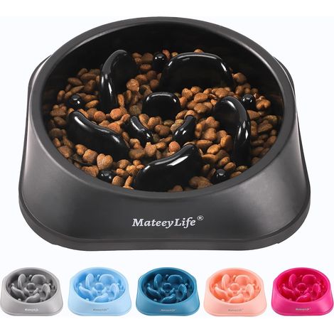 Anti Glutton Dog Bowl - Puzzle Bowl for Dogs - Medium Non Slip Interactive Dog Bowl for Slow Down Food (Black 20cm) (1/5)