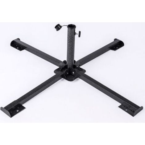 Base pieghevole per ombrellone da esterno, Ø84x35 cm, in acciaio per pali da 38 a 50 mm, supporto per ombrellone da giardino, base per ombrellone, robusta, leggera, compatta e facile da posizionare.