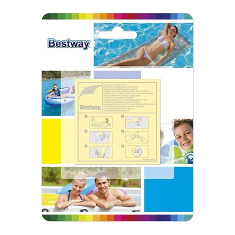Bestway 62068 10 pz toppa toppe pesanti autoadesive 42 cmq di riparazione per piscine grandi (1/3)