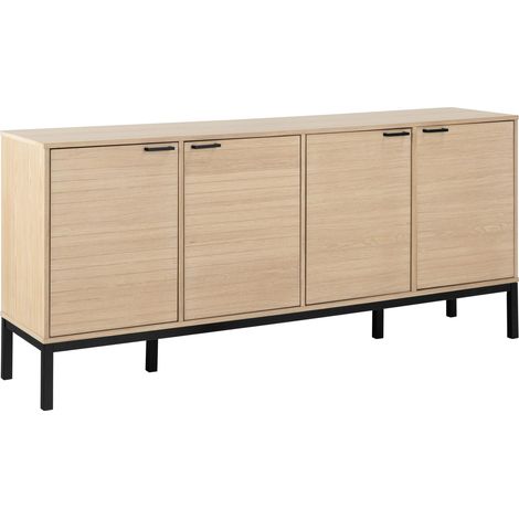 Aparador Norsica 898 , 80x180cm, Número de puertas: 040cm, Aglomerado laminado, Chapa de madera natural