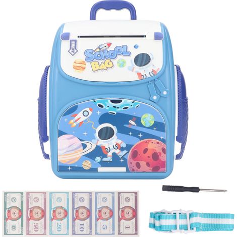 Sac à dos coffre-fort électronique lumineux motif Spaceman, tirelire intelligente à code, boîte à argent cartoon pour école (1/5)