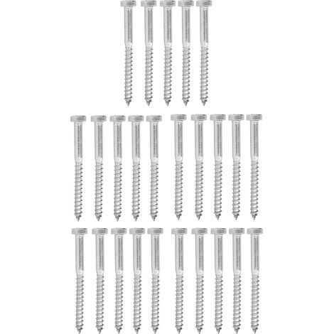 Vis M8x90mm en acier inoxydable 304, tire-fond bois hexagonal à filetage partiel, vis autoforeuse pour bois, boulon de charpente. (1/5)