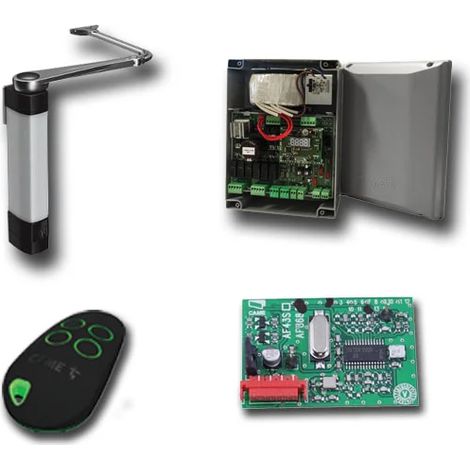 Came – Kit de motorisation de portail 1U8210 – Moteur 24V DC – Vantaux jusqu'à 1,8 m – Bras articulé inclus – Armoire de commande multifonctions - u8210