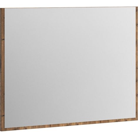 Miroir Mural 95 x 70 x 2 cm en Corps/façade en mélamine Basalte et abs. Oak NB. Miroir de Couloir décoratif – Pratique et élégant (1/5)
