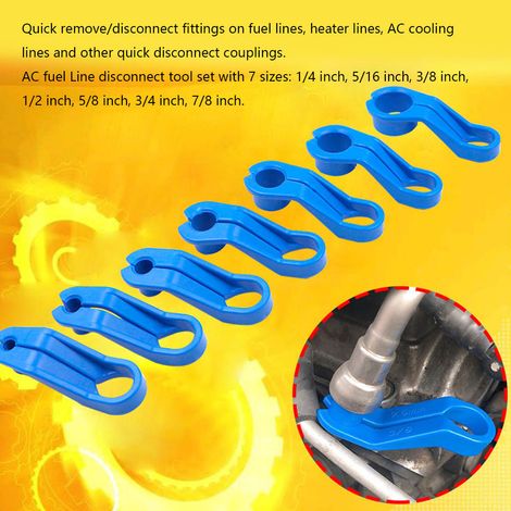 Ensemble d'outils de déconnexion de conduite de carburant AC pour voiture, outils de retrait de refroidisseur d'huile de Transmission 1/4 à 7/8 pouces 7 pièces (1/5)