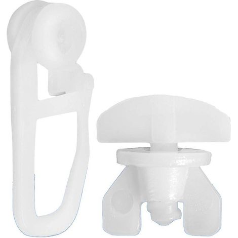 Ensemble de glissières pour tringle à rideaux - 120 poulies silencieuses et 8 poulies filetées, pour fenêtres, portes et rideaux de douche. (1/5)