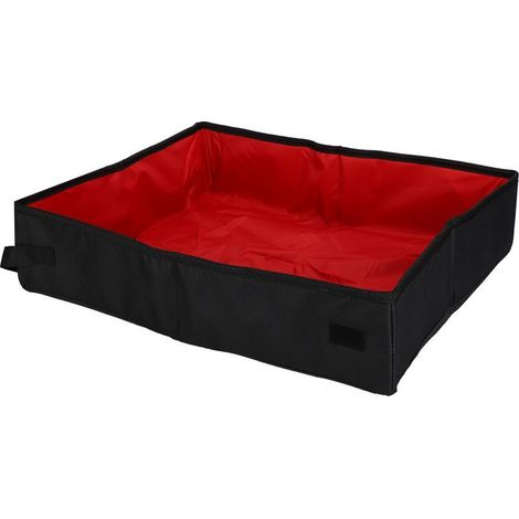 Semi-fermé Bac à litière pliant pour chat, Portable, maison, voyage en plein air, Camping, toilettes, animal de compagnie doux Accessoires (Rouge L) (1/5)