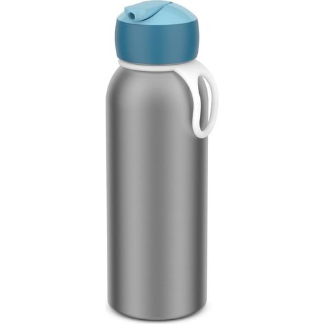Mepal - Borraccia Ermetica Flip-up Campus - Borracce Ermetiche per Bambini - Borraccia in Acciaio Inox - 4 Ore di Calore e 12 Ore di Freschezza - Senza BPA - 350 ml - Cool blue (1/5)