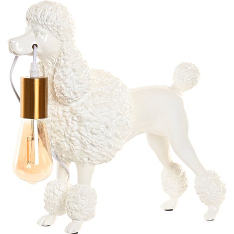 Lampara Sobremesa Resina 40X15X36 Perro Blanco (1/5)