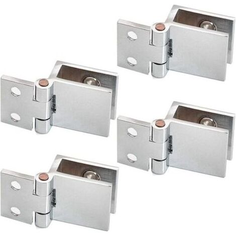 inherited 4 pièces Clip de porte en verre charnière, Charnière pour Porte en Verre de Meuble de Cuisine, Vitrine, Douche, Support en Acier Inoxydable pour Porte de Placard Angle Ouverture (1/4)