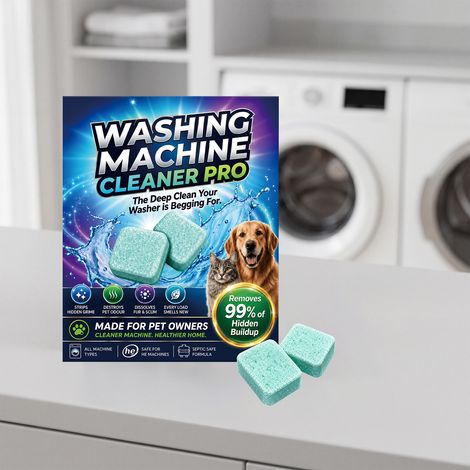 Pastilles nettoyantes pour lave-linge, spécial propriétaires d'animaux, élimine poils, calcaire et mauvaises odeurs (1/5)