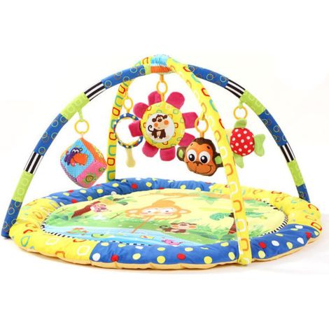 Tapis d'éveil 2 en 1, tapis de jeu portable pour bébé avec jouets amovibles (1/5)
